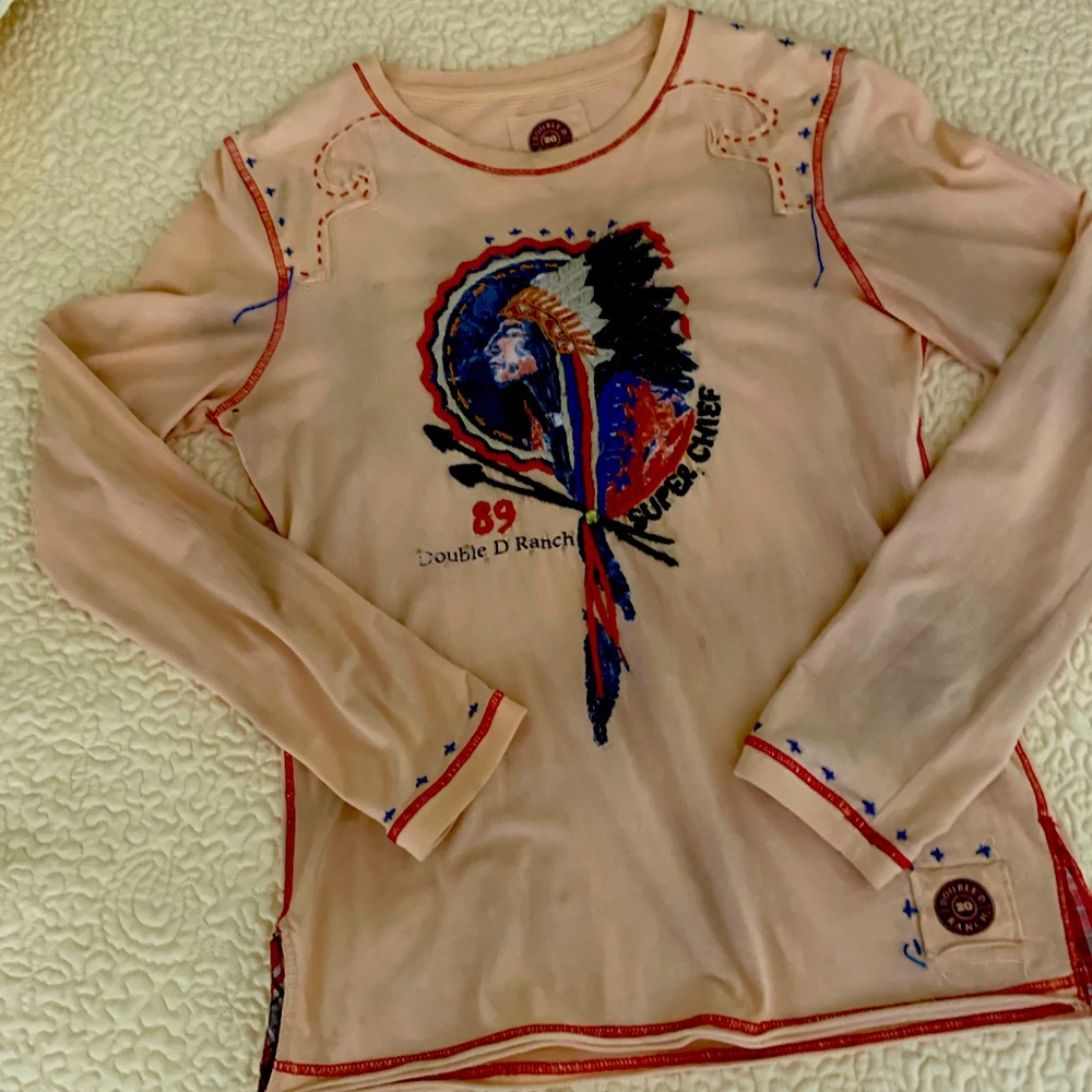 Double D long sleeve cowboy/Indian motif.